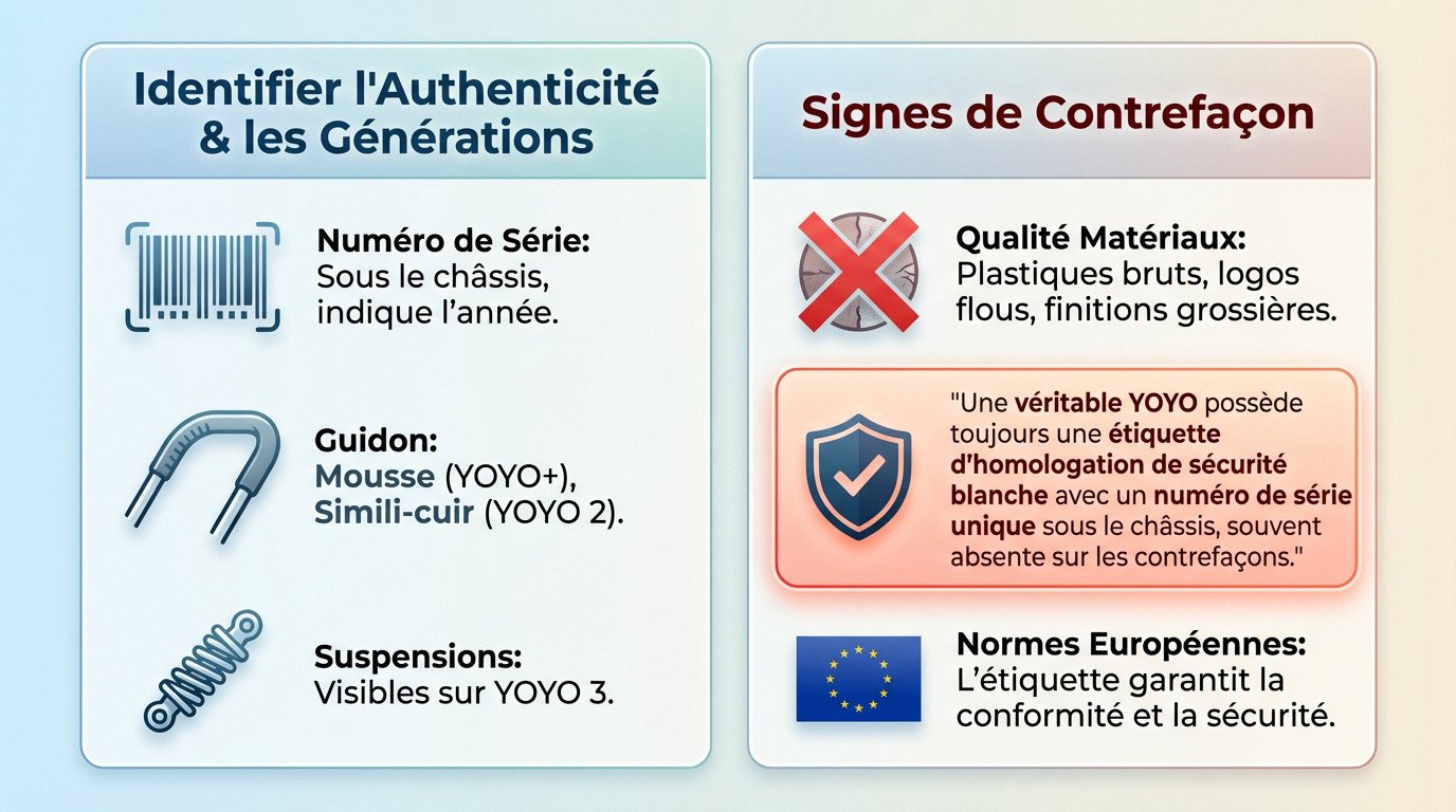 Vérification de l'authenticité et du numéro de série d'une poussette YOYO